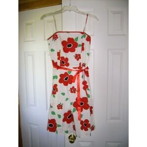NEW tags PULSE Medium dress Super Cute Short Red/White Flower Print Tulle Fun